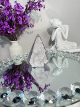 Load image into Gallery viewer, Druzy amethyst pendulum with white and blue agate 2915
