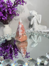 Load image into Gallery viewer, Coral rainbow amethyst pendulum 2915
