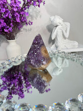 Load image into Gallery viewer, Druzy amethyst pendulum  with brown agate 2915
