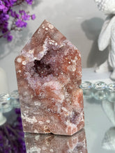 Load image into Gallery viewer, Red druzy pink amethyst tower with amethyst 2926
