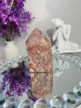 Load image into Gallery viewer, Red druzy pink amethyst tower with amethyst 2926
