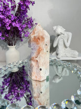 Load image into Gallery viewer, druzy pink amethyst tower with amethyst 2927
