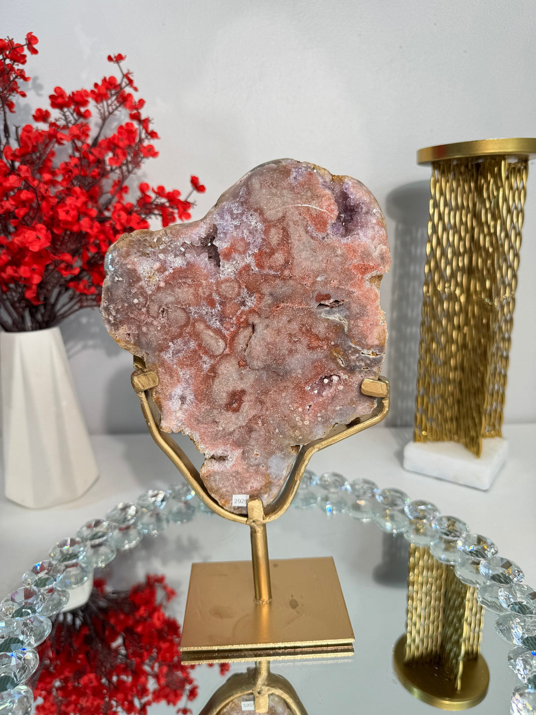 Red pink amethyst slab with amethyst 2929