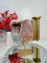 Load image into Gallery viewer, Red druzy pink amethyst slab  2930 pink amethyst geode red geode
