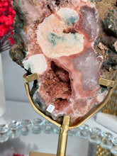 Load image into Gallery viewer, Coral orange and red druzy pink amethyst slab with jasper 2928
