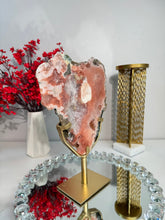 Load image into Gallery viewer, Coral orange and red druzy pink amethyst slab with jasper 2928
