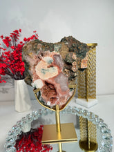 Load image into Gallery viewer, Coral orange and red druzy pink amethyst slab with jasper 2928
