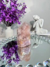 Load image into Gallery viewer, Druzy pink amethyst tower with quartz  2949
