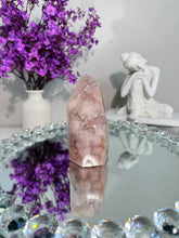 Load image into Gallery viewer, Druzy pink amethyst tower with quartz  2949
