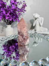 Load image into Gallery viewer, Druzy pink amethyst tower with amethyst 2949
