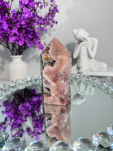 Load image into Gallery viewer, Druzy pink amethyst tower with amethyst 2949
