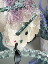 Load image into Gallery viewer, High quality Green tourmaline in quartz with lepidolite 2962
