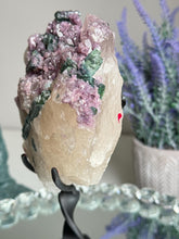 Load image into Gallery viewer, High quality Green tourmaline in quartz with lepidolite 2962
