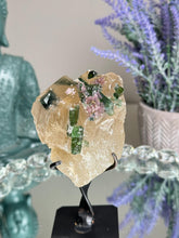 Load image into Gallery viewer, High quality Green tourmaline in quartz with lepidolite 2964
