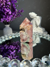 Load image into Gallery viewer, Druzy pink amethyst tower with amethyst  2950
