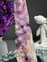 Load image into Gallery viewer, High quality Druzy pink amethyst with amethyst obelisk 2947
