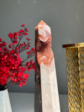 Load image into Gallery viewer, Extra large Druzy pink amethyst obelisk with agate 2947
