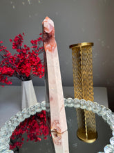 Load image into Gallery viewer, Extra large Druzy pink amethyst obelisk with agate 2947
