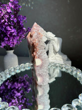 Load image into Gallery viewer, Druzy pink amethyst tower with quartz 2947 amethyst tower
