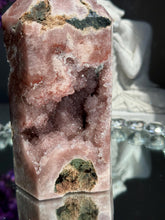 Load image into Gallery viewer, DOUBLE SIDED Druzy pink amethyst tower  2946 amethyst tower
