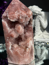 Load image into Gallery viewer, DOUBLE SIDED Druzy pink amethyst tower  2946 amethyst tower
