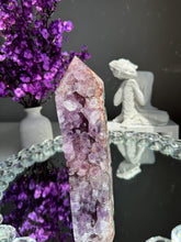 Load image into Gallery viewer, Druzy pink amethyst tower with amethyst and jasper 2947 amethyst tower
