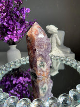 Load image into Gallery viewer, Druzy pink amethyst tower with amethyst and jasper 2947 amethyst tower
