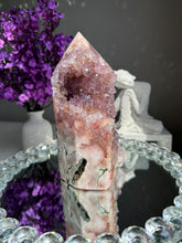 Load image into Gallery viewer, XL Druzy pink amethyst tower with amethyst 2944 amethyst tower
