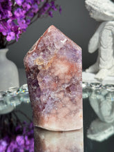 Load image into Gallery viewer, Druzy pink amethyst tower with amethyst 2949 amethyst tower
