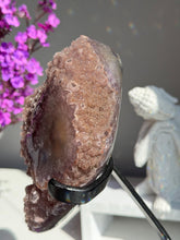 Load image into Gallery viewer, Muave pink Sugar rainbow Amethyst geode 2983 Healing crystals
