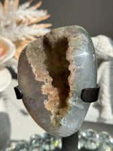 Load image into Gallery viewer, Yellow tan and green Sugar rainbow Amethyst geode 1922 Healing crystals
