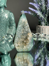 Load image into Gallery viewer, Green Rainbow amethyst pendulum  with agate healing crystals 2914
