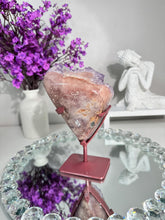 Load image into Gallery viewer, Druzy Pink amethyst geode with amethyst healing crystals 2843
