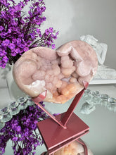 Load image into Gallery viewer, Bubbly Druzy Pink amethyst heart healing crystals 2844
