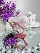 Load image into Gallery viewer, Druzy Pink amethyst heart with amethyst healing crystals 2845 A
