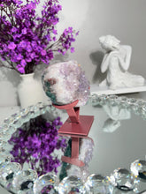 Load image into Gallery viewer, Druzy Pink amethyst heart with amethyst healing crystals 2845 B
