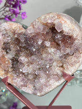 Load image into Gallery viewer, Druzy Pink amethyst heart with amethyst and jasper healing crystals 2844
