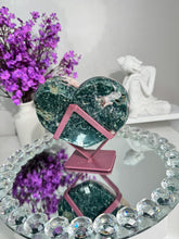 Load image into Gallery viewer, Druzy Pink amethyst heart with amethyst and jasper healing crystals 2844
