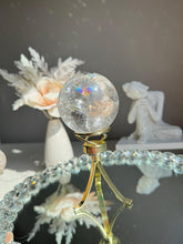 Load image into Gallery viewer, Lemurian quartz sphere with big rainbows 2502 rainbow lemurian
