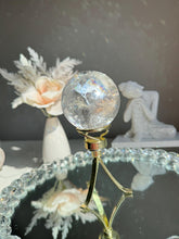 Load image into Gallery viewer, Lemurian quartz sphere with big rainbows 2502 rainbow lemurian
