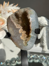 Load image into Gallery viewer, Yellow tan and green Sugar rainbow Amethyst geode 1922 Healing crystals
