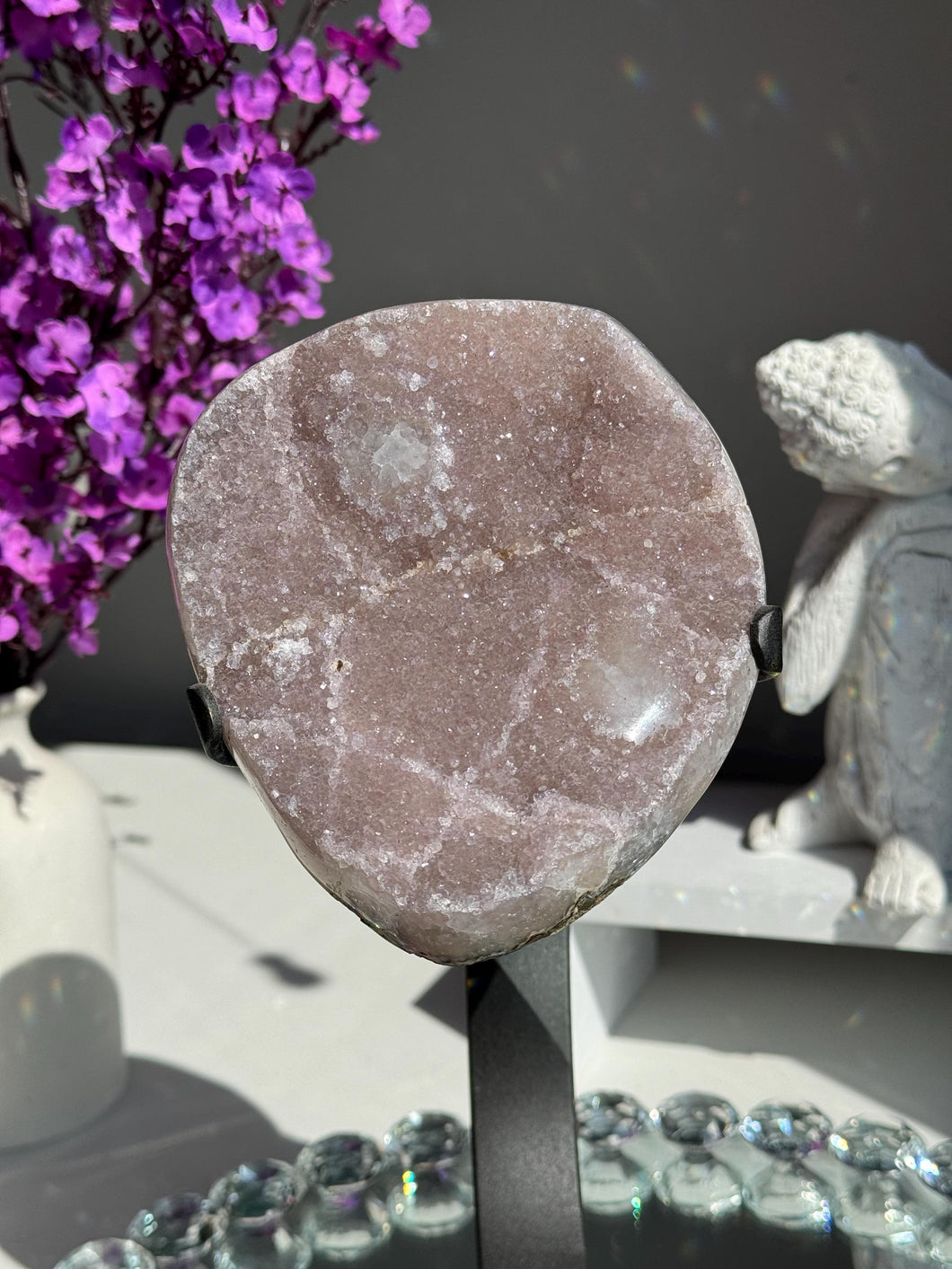 Pink rainbow Amethyst geode 1922 Healing crystals