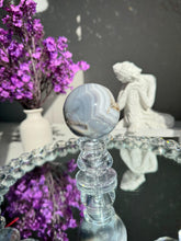 Load image into Gallery viewer, Lilac druzy Amethyst sphere with agate banding amethyst geode 1962
