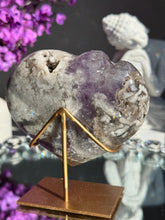 Load image into Gallery viewer, Druzy Pink amethyst heart with amethyst 3027
