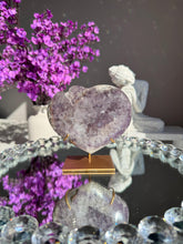 Load image into Gallery viewer, Druzy Pink amethyst heart with amethyst 3027
