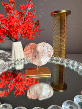 Load image into Gallery viewer, Red Druzy Pink amethyst heart 3025
