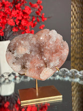 Load image into Gallery viewer, Druzy Pink amethyst heart 3027
