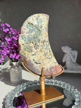 Load image into Gallery viewer, XL Druzy Pink amethyst moon 3032
