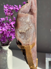 Load image into Gallery viewer, Large Druzy Pink amethyst moon   With amethyst 3032
