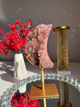 Load image into Gallery viewer, Red Druzy Pink amethyst moon  3029
